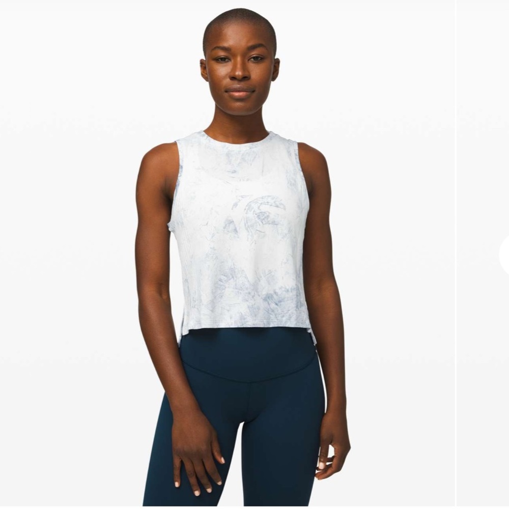 lululemon athletica White and Blue Tank Top